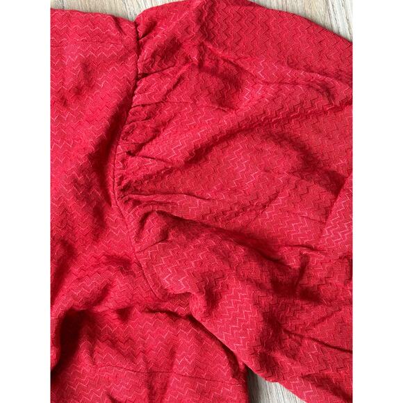 Band of the Free by Band of Gypsies‎ Josette Aurora Red Puff Sleeve Dress Size M - Picture 5 of 8